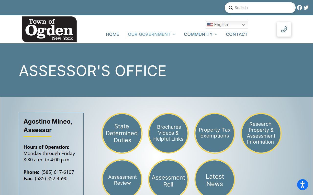 Ogden residents directory view of the Town Assessor search source
